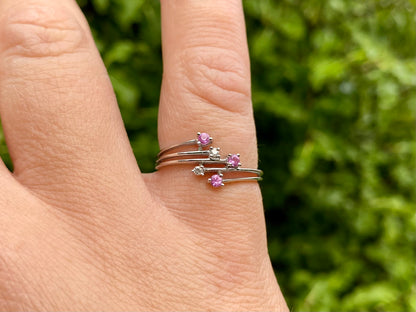 9ct Gold Pink Sapphire & Diamond Ring