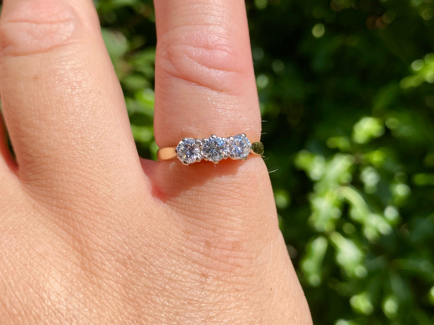 18ct Gold Three-Stone 0.68ct Diamond Ring