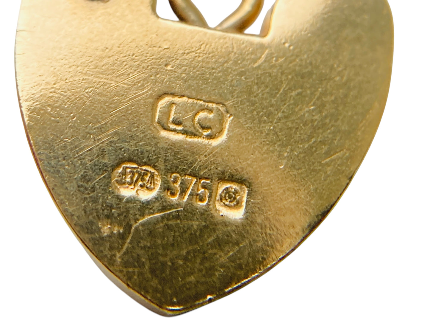 9ct Gold Heart Padlock Clasp