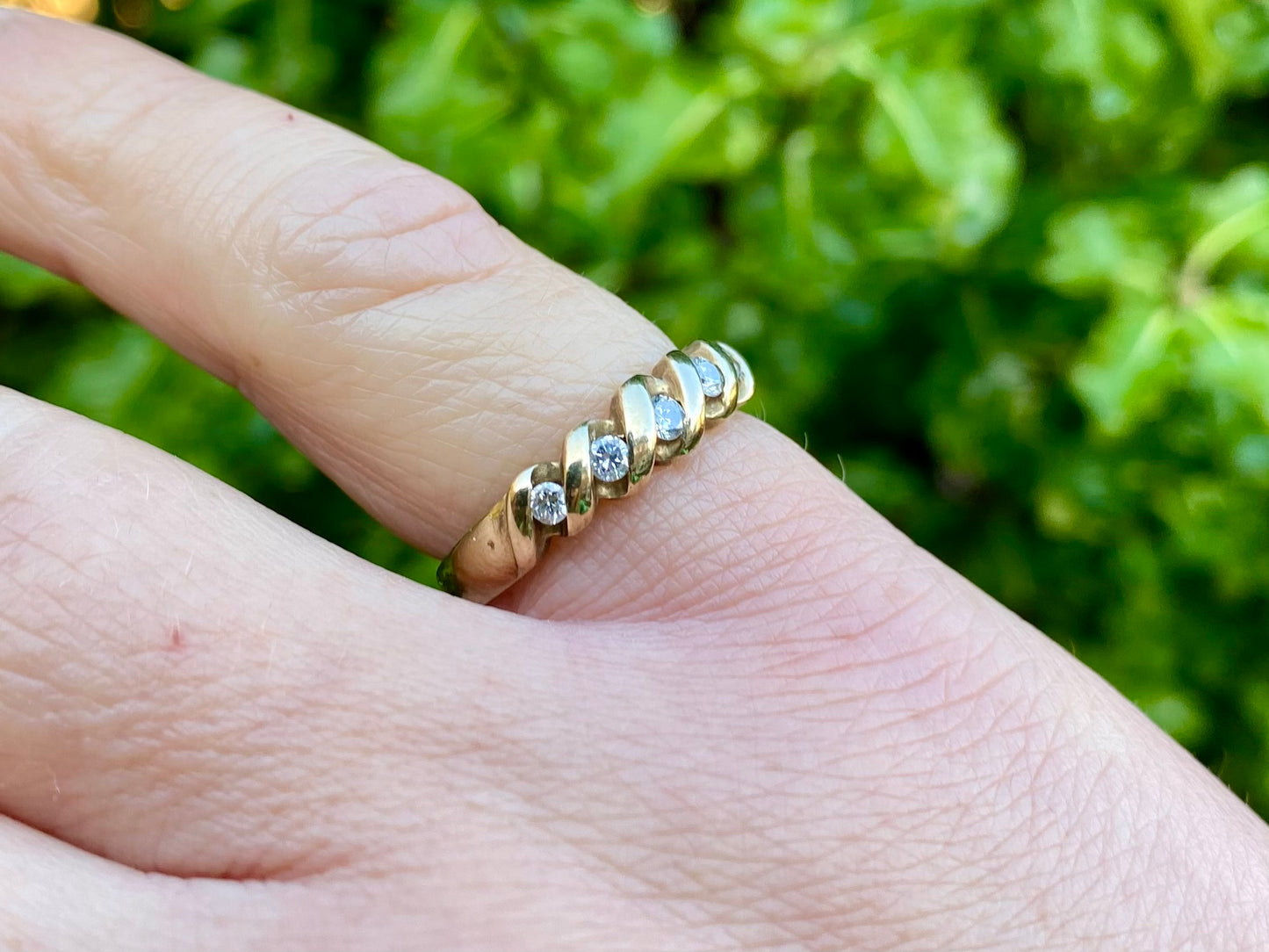 Vintage 9ct Gold Five-Stone Diamond Ring