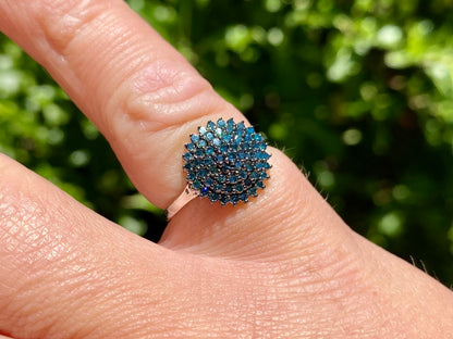 9ct Gold Blue Diamond Ring