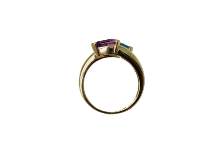 9ct Gold Topaz & Amethyst Ring
