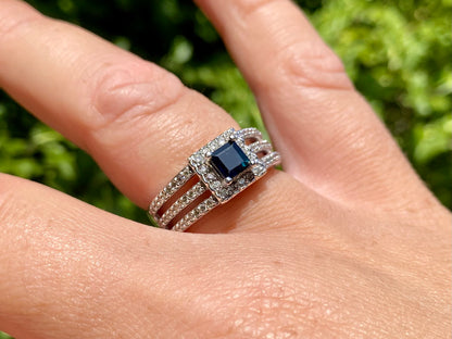9ct Gold Sapphire & Diamond Ring
