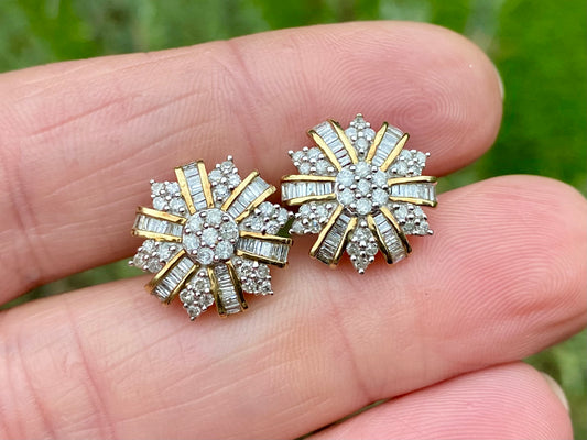 9ct Gold Diamond Earrings