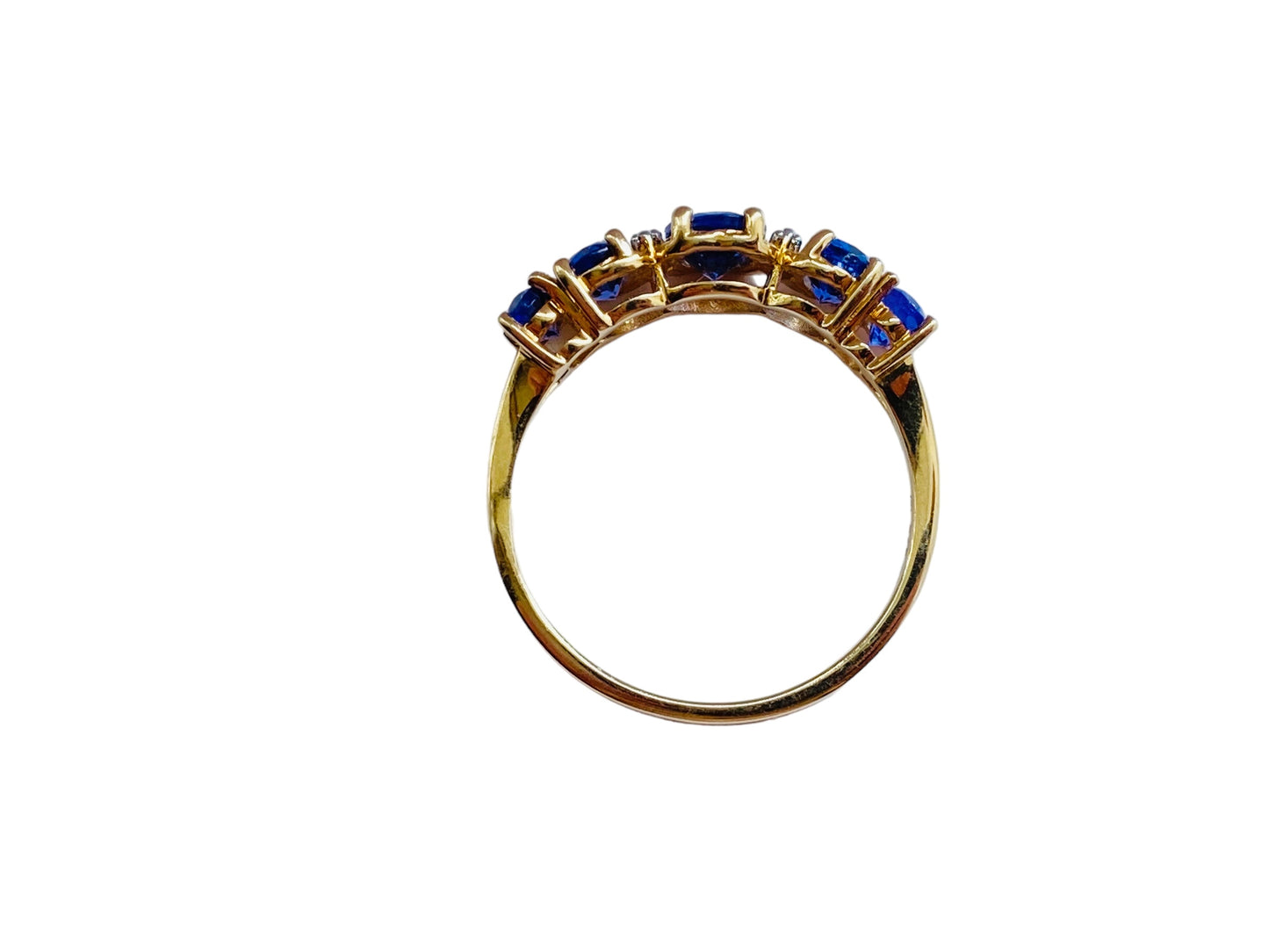 9ct Gold Tanzanite & White Sapphire Ring