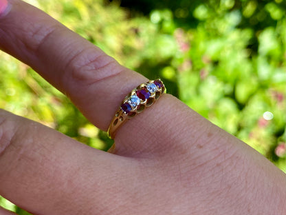 Antique 18ct Gold Ruby & Diamond Ring