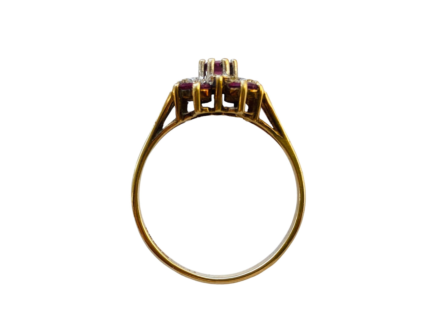 Vintage 9ct Gold Ruby & Diamond Ring