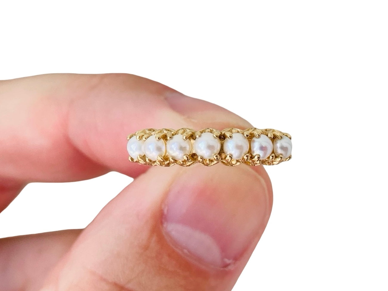 Vintage 9ct Gold Pearl Ring
