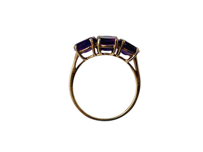 9ct Gold Amethyst & Diamond Ring