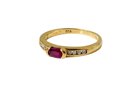 18ct Gold Ruby & Diamond Ring