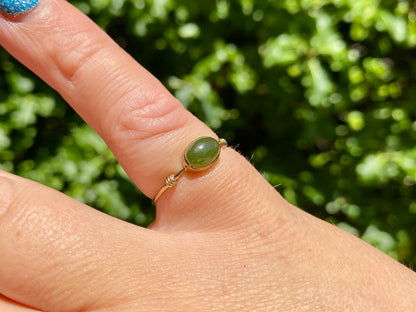 Vintage 9ct Gold Jade Ring