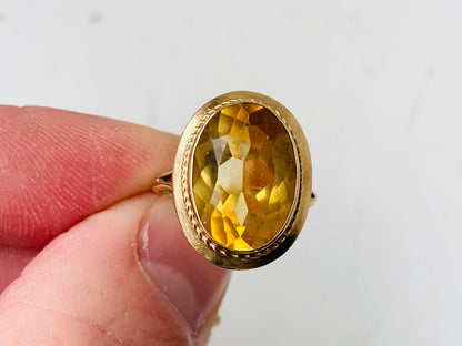 Vintage 9ct Gold Citrine Ring