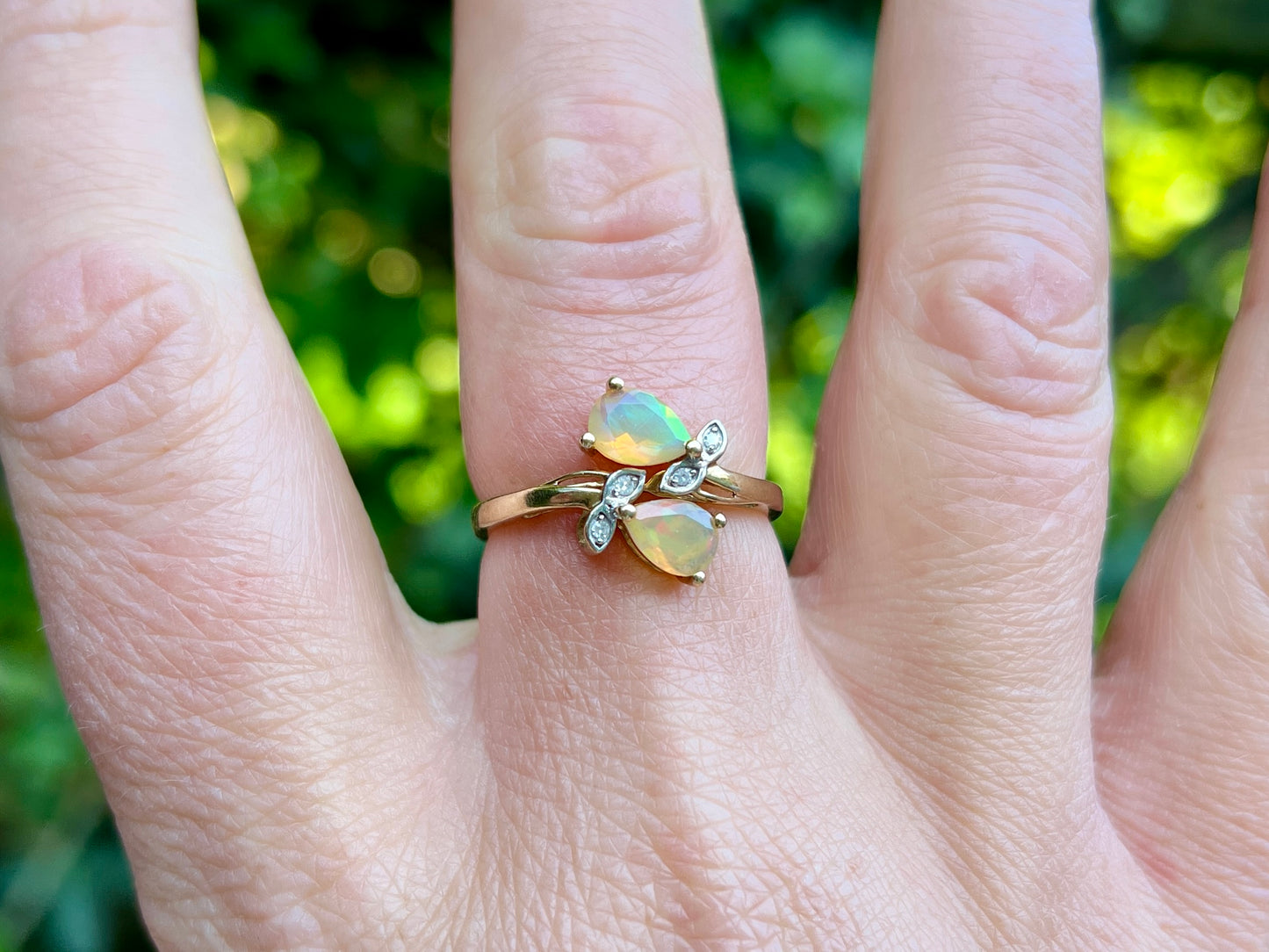 9ct Gold Opal & Diamond Ring