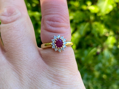 18ct Gold Ruby & Diamond Ring