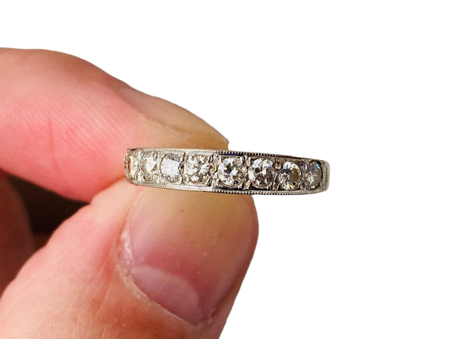 Vintage 18ct Gold Nine-Stone Diamond Ring