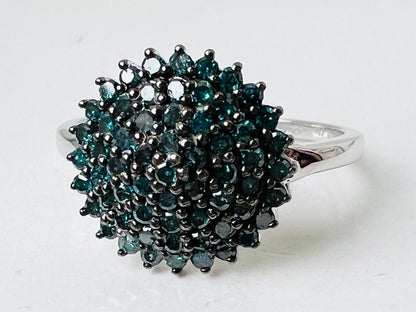9ct Gold Blue Diamond Ring