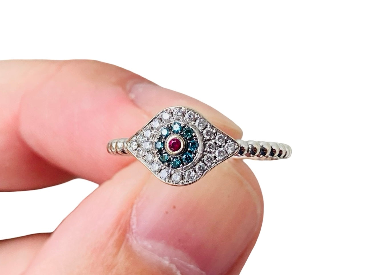 18ct Gold Evil-Eye Diamond Ring