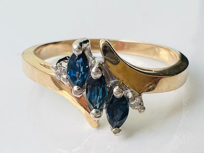 10ct Gold Sapphire & Diamond Ring