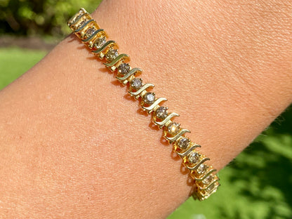 10ct Gold 3.80ct Champagne Diamond Bracelet