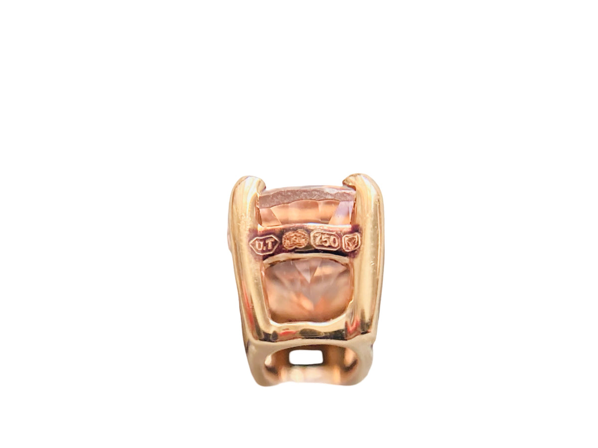 18ct Rose Gold Morganite & Diamond Pendant