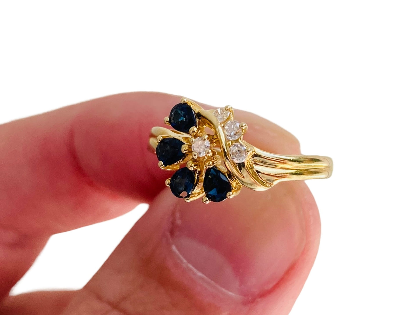 14ct Gold Sapphire & Diamond Ring