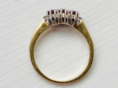 9ct Gold Amethyst & Diamond Ring