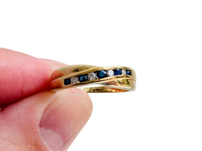 9ct Gold Sapphire & Diamond Ring