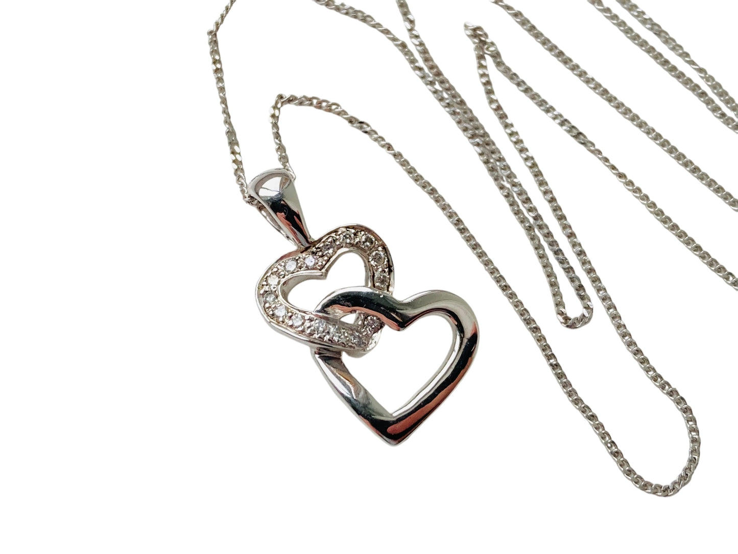 9ct Gold Diamond Heart Pendant With Necklace