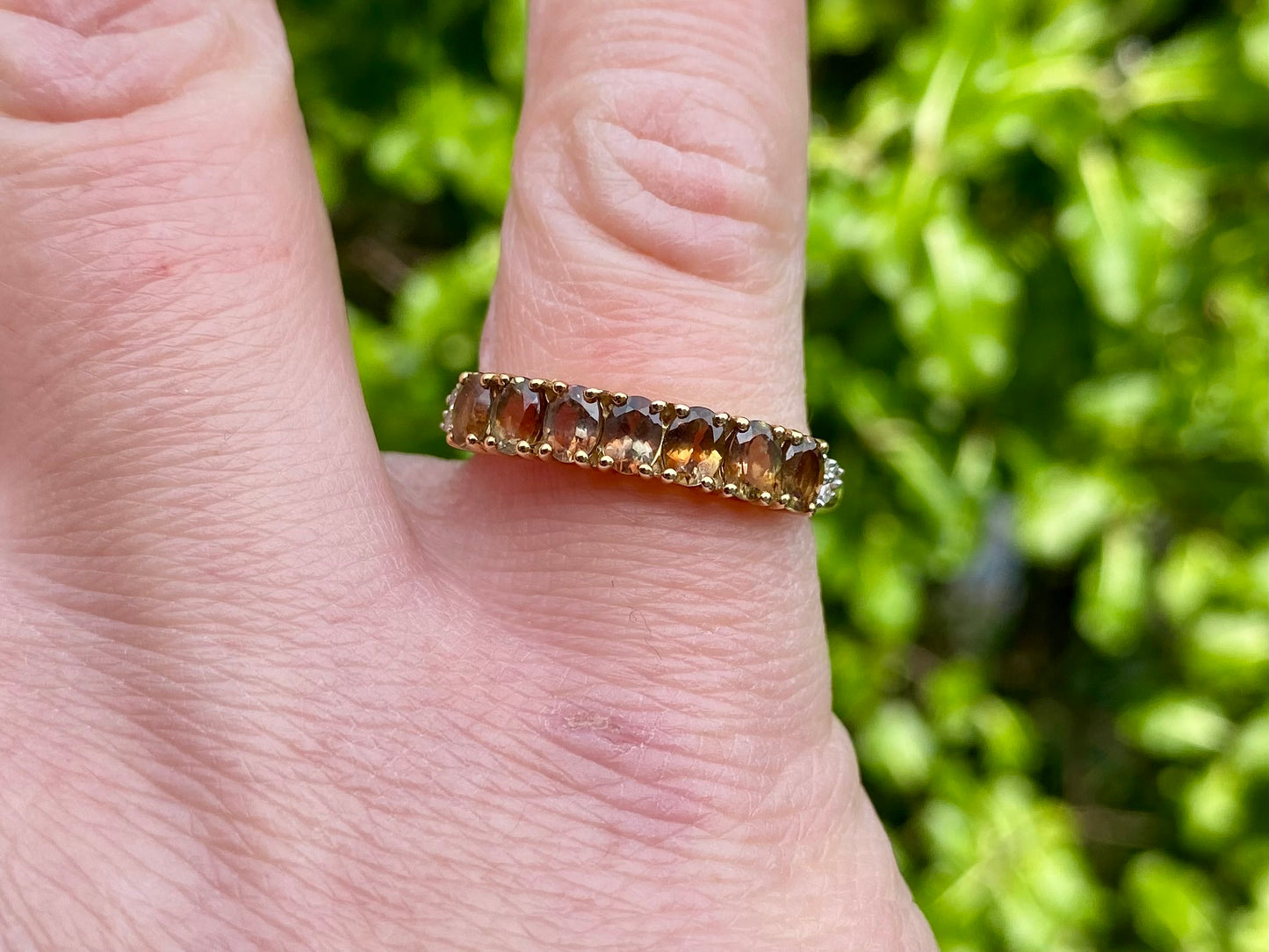 9ct Gold Brown Audalusite & Diamond Ring