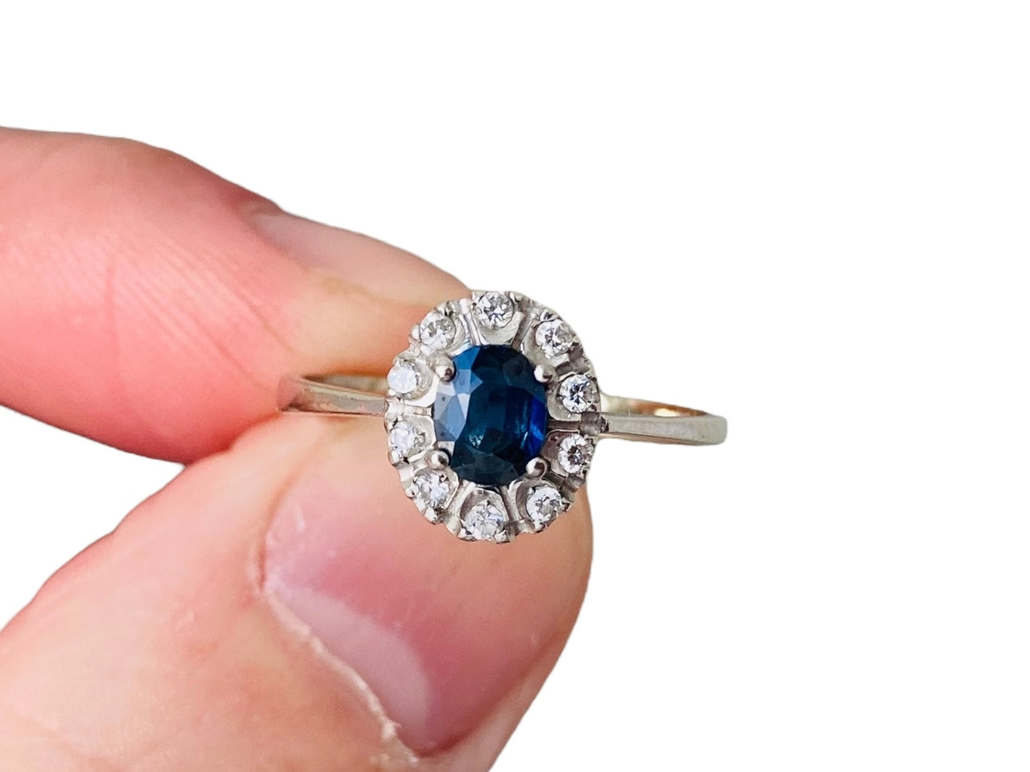 Vintage 18ct Gold Sapphire & Diamond Ring