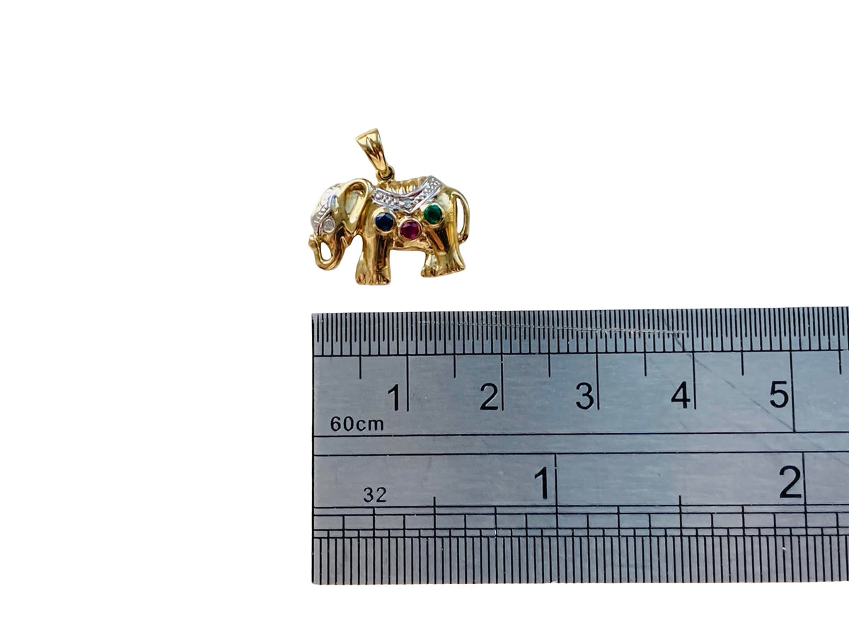 9ct Gold Elephant Pendant