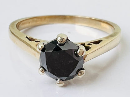 9ct Gold Black Diamond Ring
