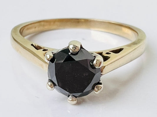 9ct Gold Black Diamond Ring