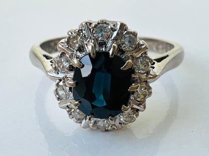 Vintage 18ct Gold Sapphire & Diamond Ring
