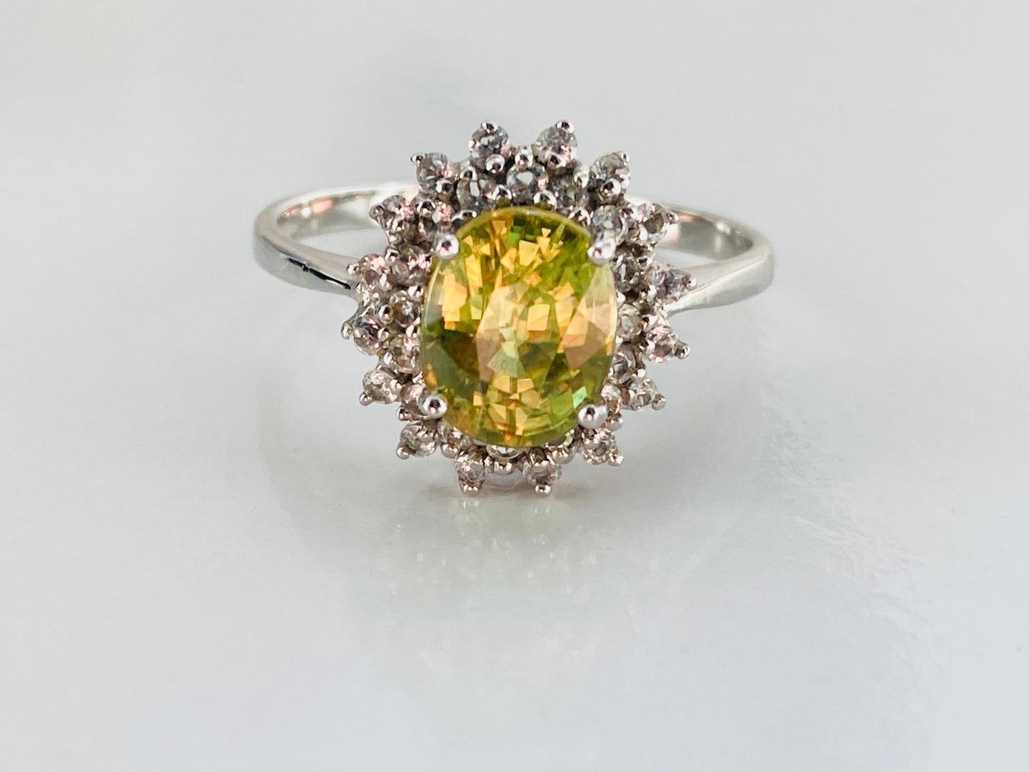 9ct Gold Peridot & Zircon Ring