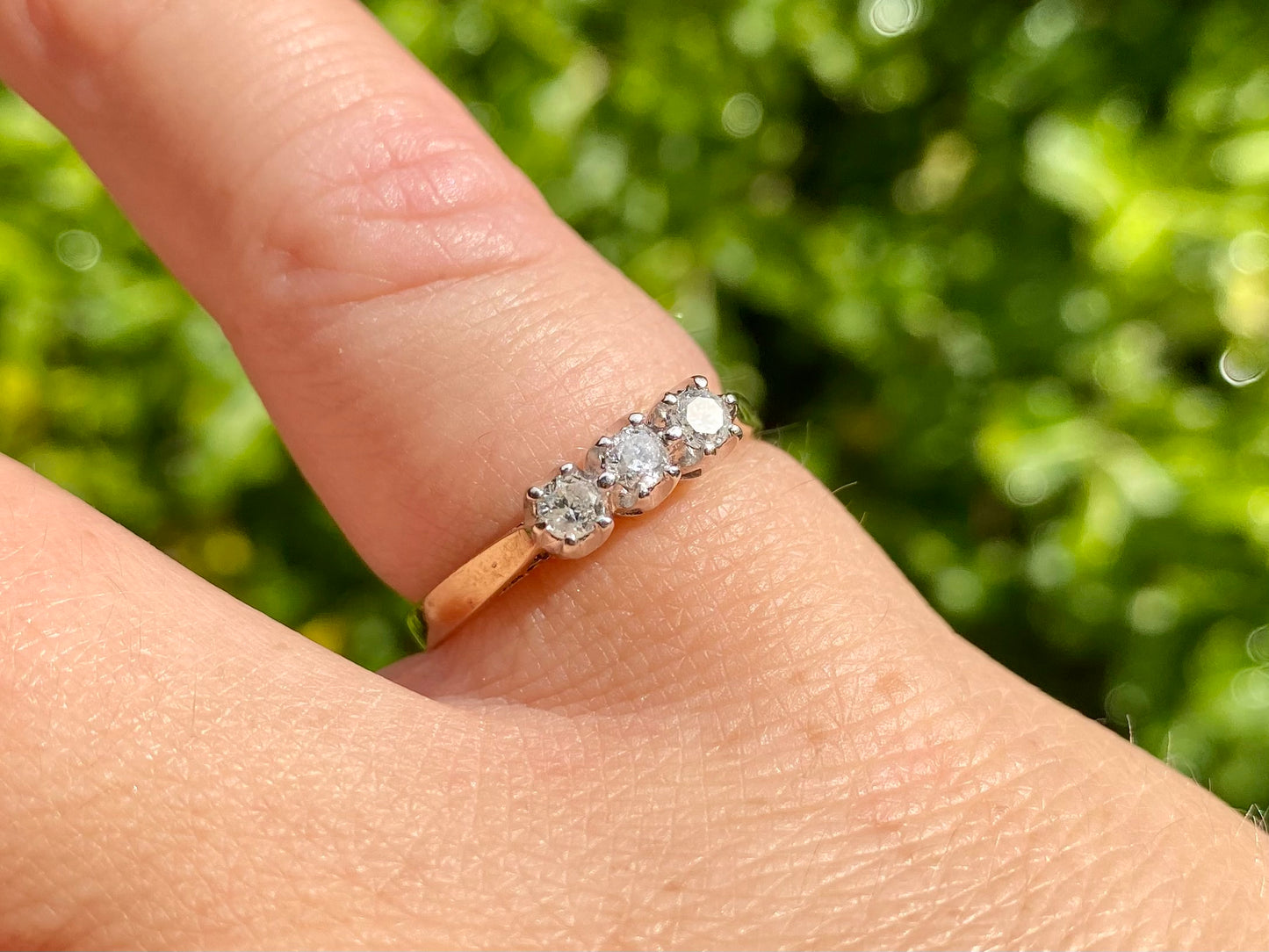 9ct Gold Three-Stone 0.25ct Diamond Ring
