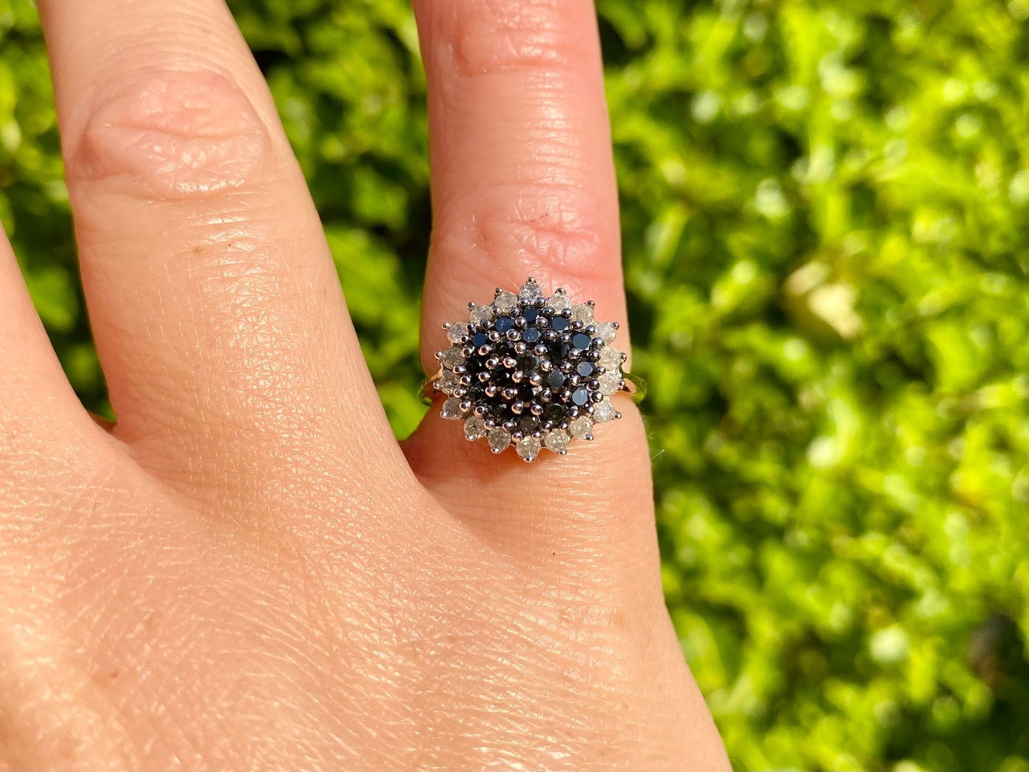 9ct Gold Black & White Diamond Ring