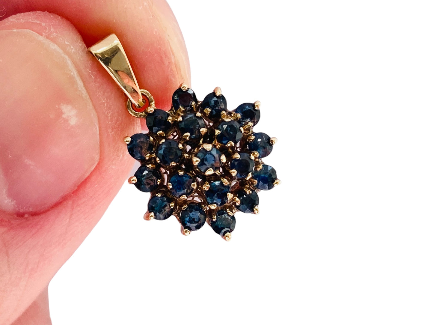 Vintage 9ct Gold Sapphire Pendant