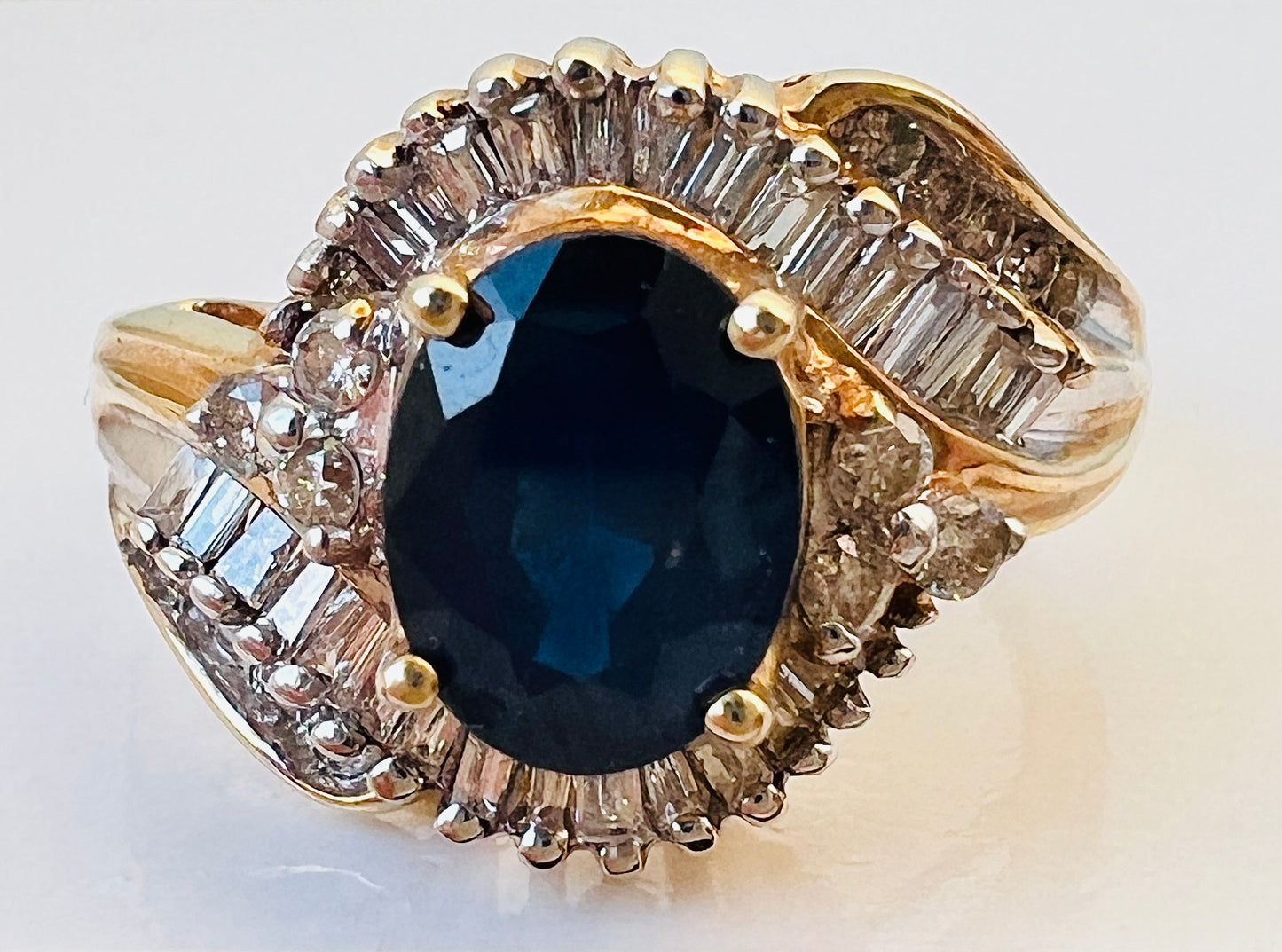 14ct Gold Sapphire & Diamond Ring