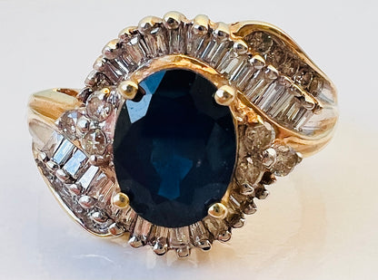 14ct Gold Sapphire & Diamond Ring