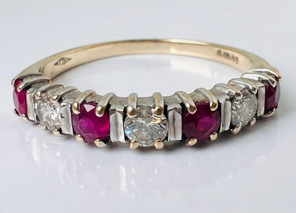 9ct Gold Ruby & Diamond Ring