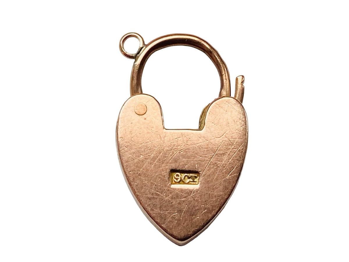 Antique 9ct Gold Heart Padlock Clasp
