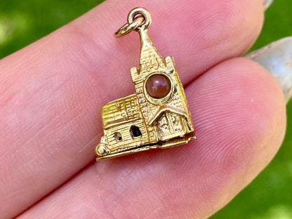 Vintage 9ct Gold Church Stanhope Lens Charm or Pendant