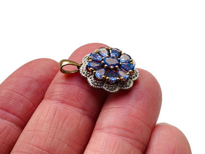 9ct Gold Tanzanite & Diamond Pendant