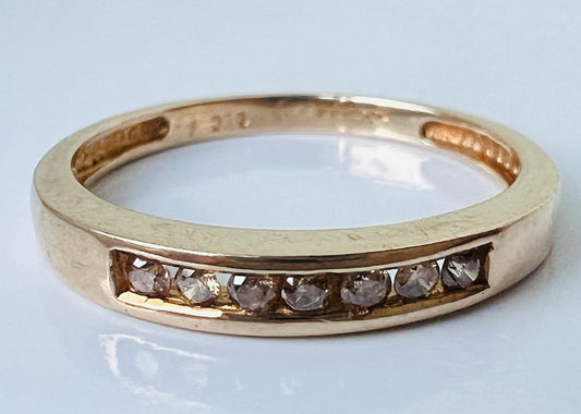 9ct Gold Champagne Diamond Ring