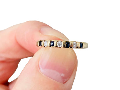 9ct Gold Sapphire & Diamond Ring