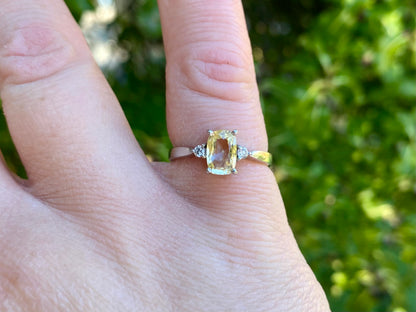 18ct Gold Yellow Sapphire & Diamond Ring