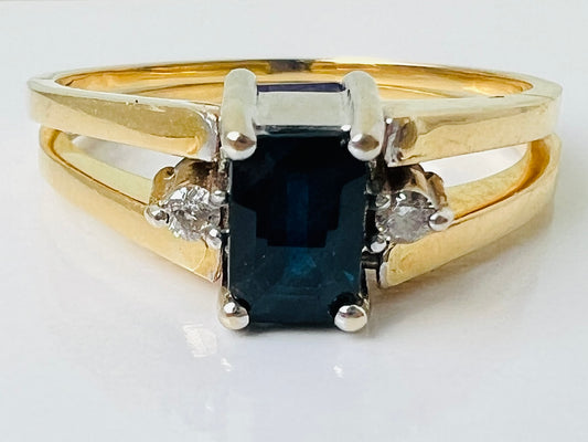 Vintage 18ct Gold Sapphire & Tanzanite Flip Ring
