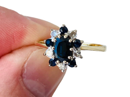 Vintage 18ct Gold Sapphire & Diamond Ring