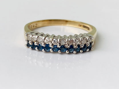 Vintage 9ct Gold Sapphire & Diamond Ring